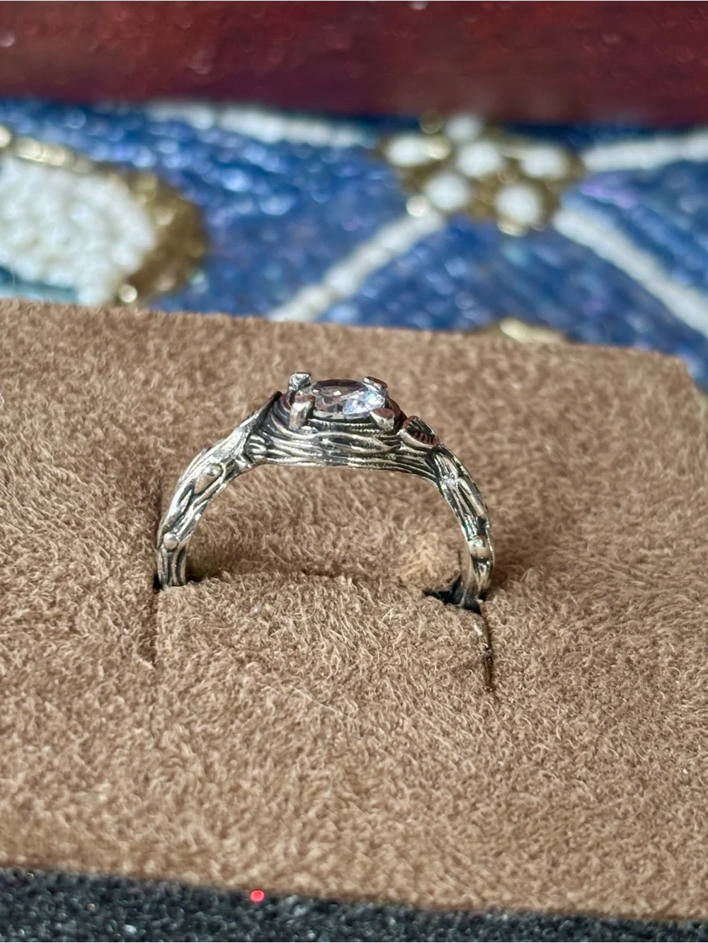 Silver Tree Branch Band Nature Woodland Boho Vine Hippie Engagement Ring Promise